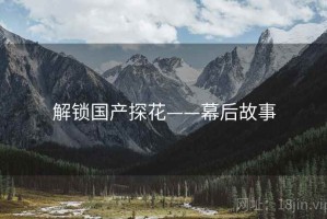 解锁国产探花——幕后故事