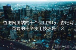 杏吧网页端的十个使用技巧，杏吧网页端的十个使用技巧是什么