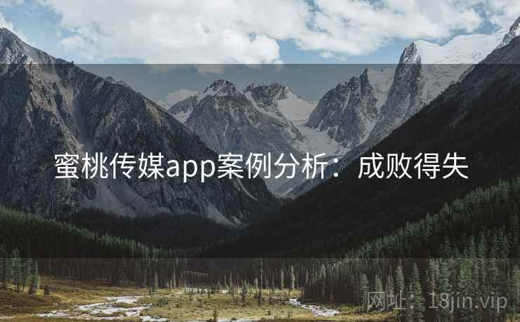 蜜桃传媒app案例分析:成败得失 蜜桃传媒app案例分析:成败得失